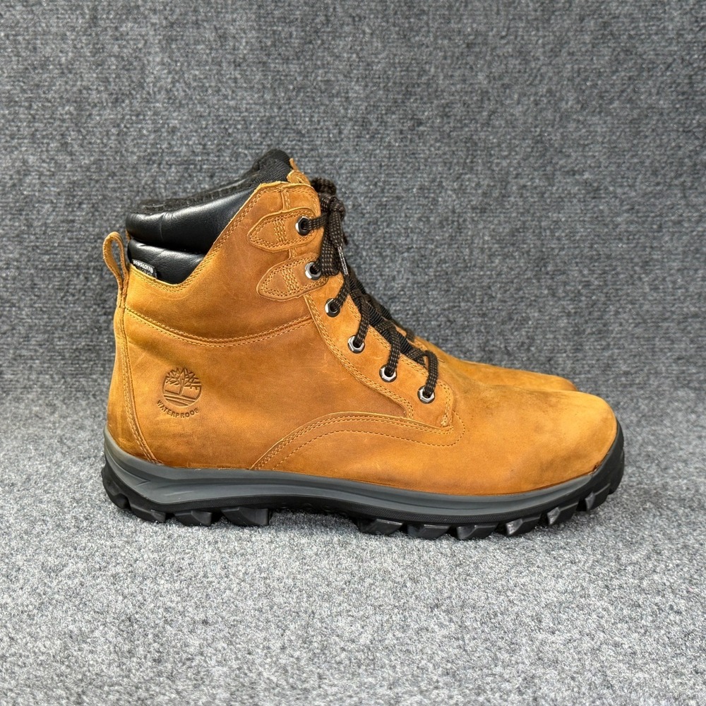 Timberland Premium Waterproof‎ Boots Men's 15 Brown Leather Lace Up Work Hiking